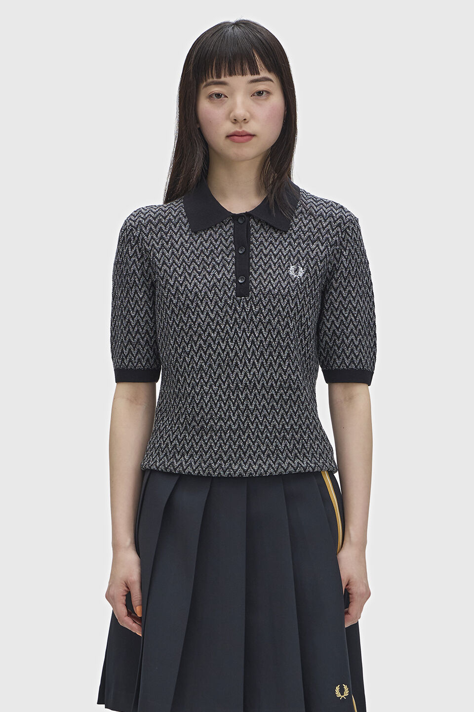 FRED PERRY 「Textured Knitted Shirt／テクスチャ―ニットポロシャツ」|ポロシャツ|