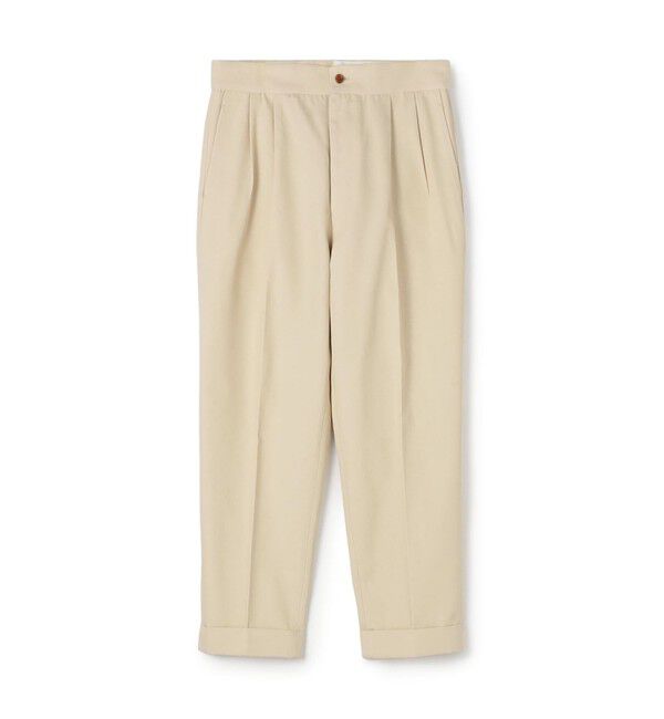 TOMORROWLAND MENS「コットンカシミヤ バックベルト ペグトップスラックス SONDRIO」|スラックス|13 オフホワイト
