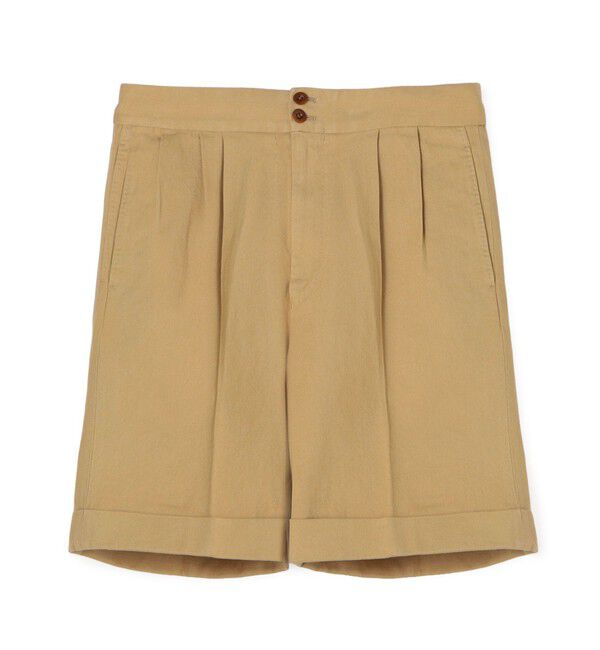 TOMORROWLAND MENS「コットンリネン 製品染め バックグルカショートパンツ」|その他|23 ベージュ