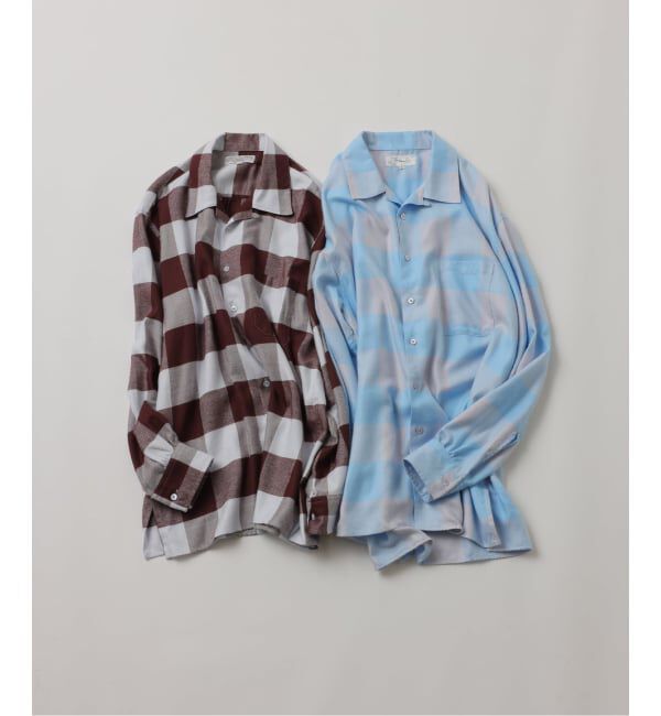 JOURNAL STANDARD「【FOLL / フォル】summer modal check open collar shirt」|シャツ・ブラウス|