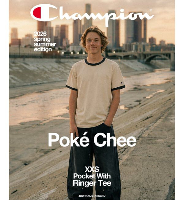 JOURNAL STANDARD「CHAMPION / チャンピオン 別注 リンガー  ポケチー Tシャツ」|Tシャツ・カットソー|ベージュ