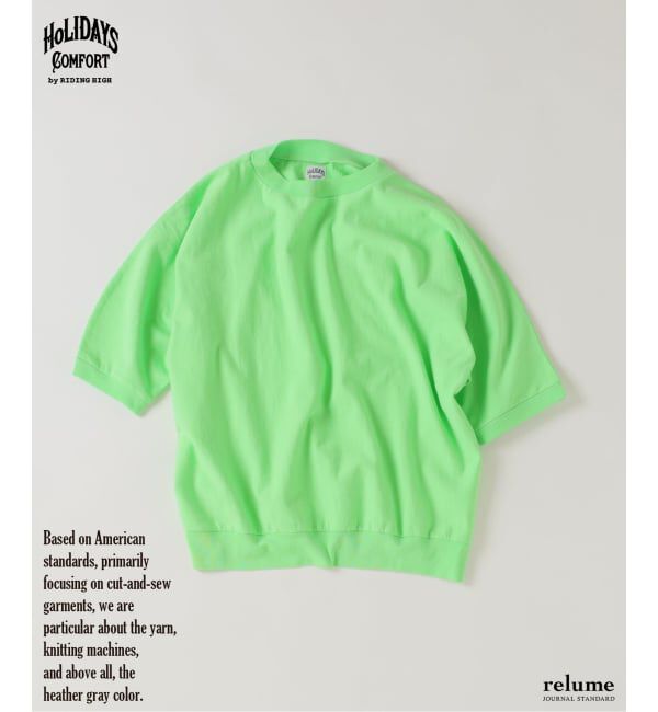 JOURNAL STANDARD relume「RIDING HIGH / ライディングハイ インレー 半袖スウェット Tシャツ」|Tシャツ・カットソー|グリーン E