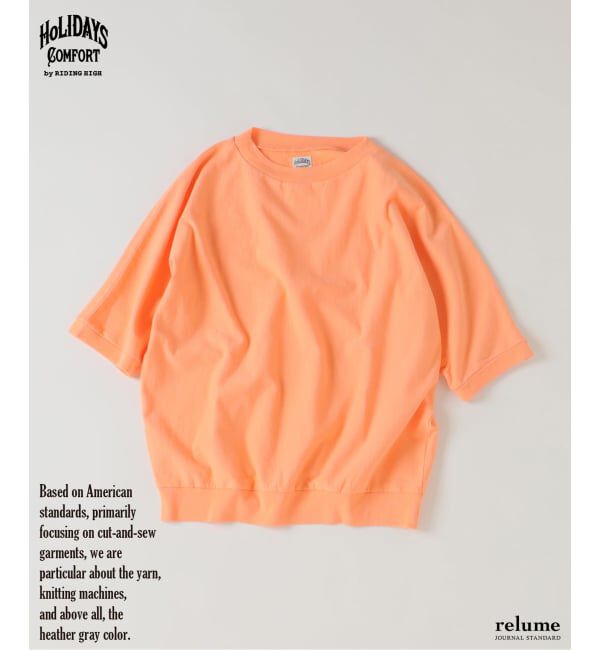 JOURNAL STANDARD relume「RIDING HIGH / ライディングハイ インレー 半袖スウェット Tシャツ」|Tシャツ・カットソー|オレンジ D