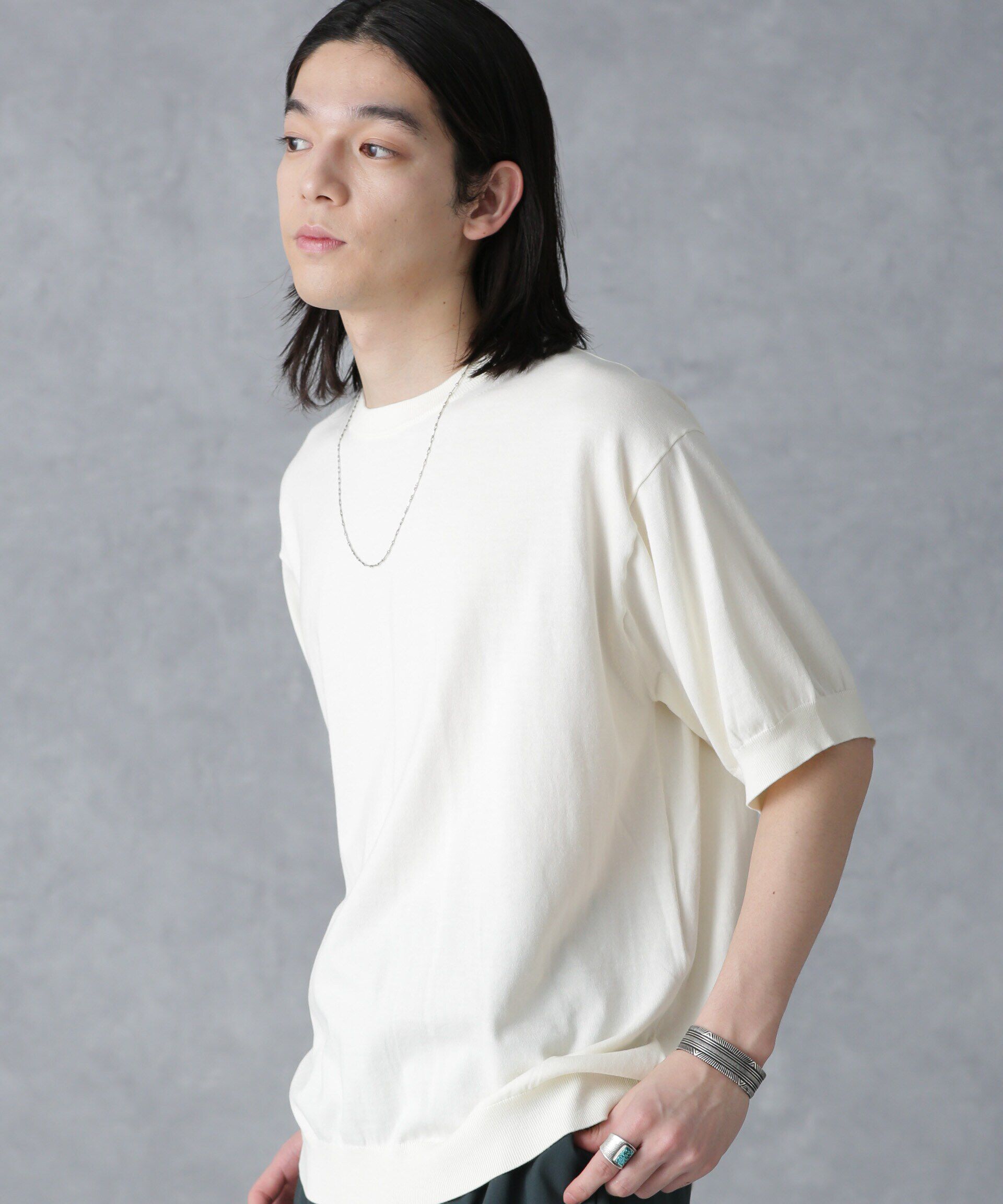 NANO universe「crepuscule/別注 S/S CREWNECK KNIT」|ニット・セーター|