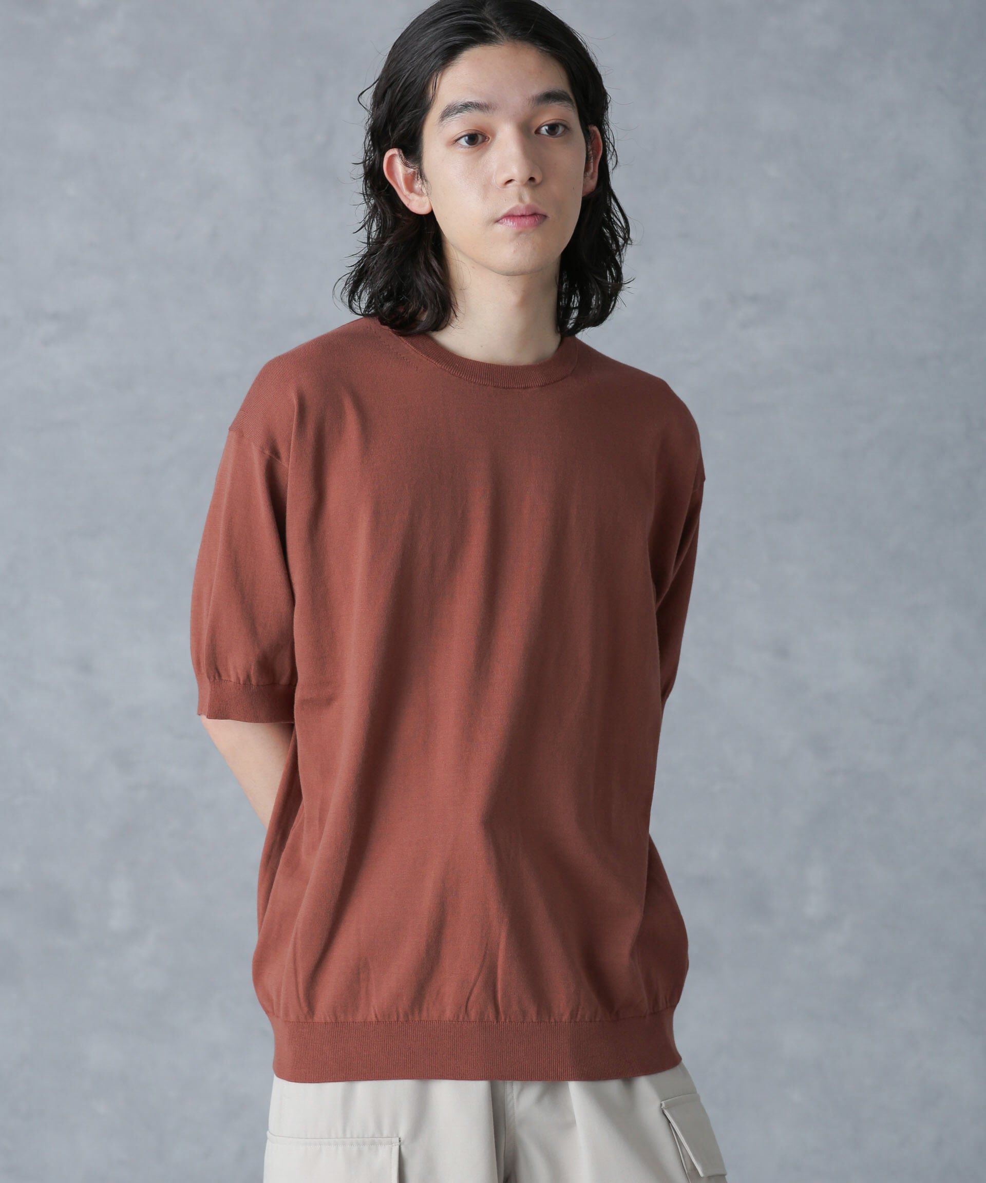 NANO universe「crepuscule/別注 S/S CREWNECK KNIT」|ニット・セーター|