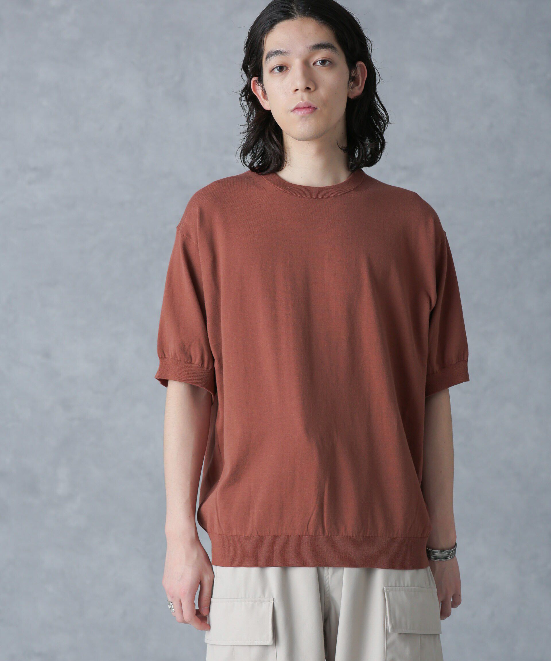 NANO universe「crepuscule/別注 S/S CREWNECK KNIT」|ニット・セーター|