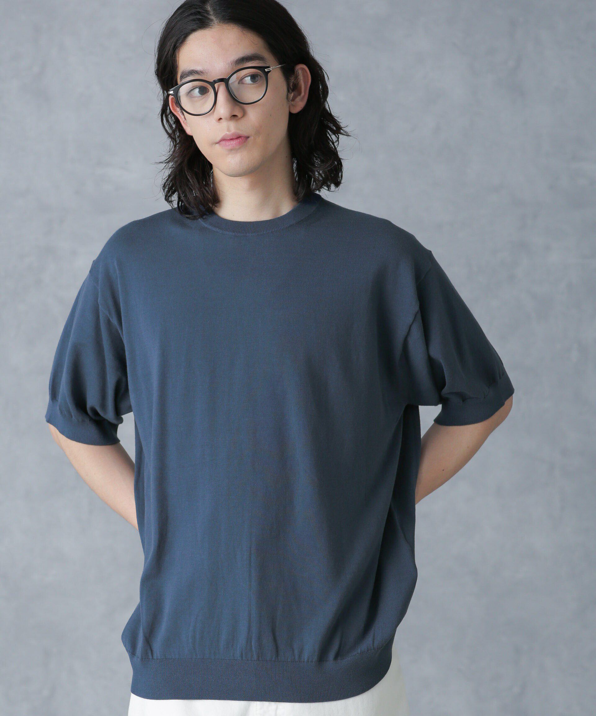 NANO universe「crepuscule/別注 S/S CREWNECK KNIT」|ニット・セーター|