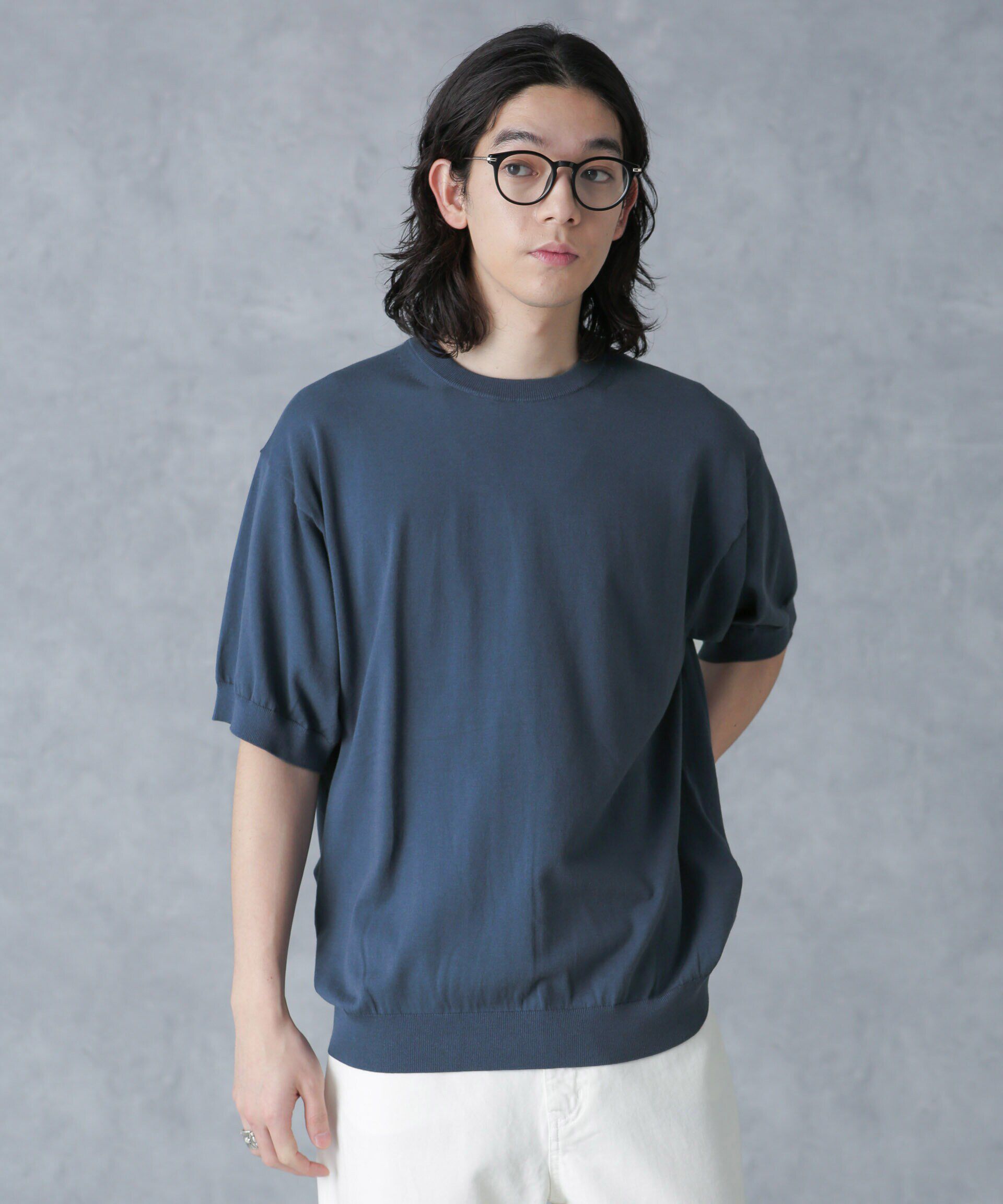NANO universe「crepuscule/別注 S/S CREWNECK KNIT」|ニット・セーター|