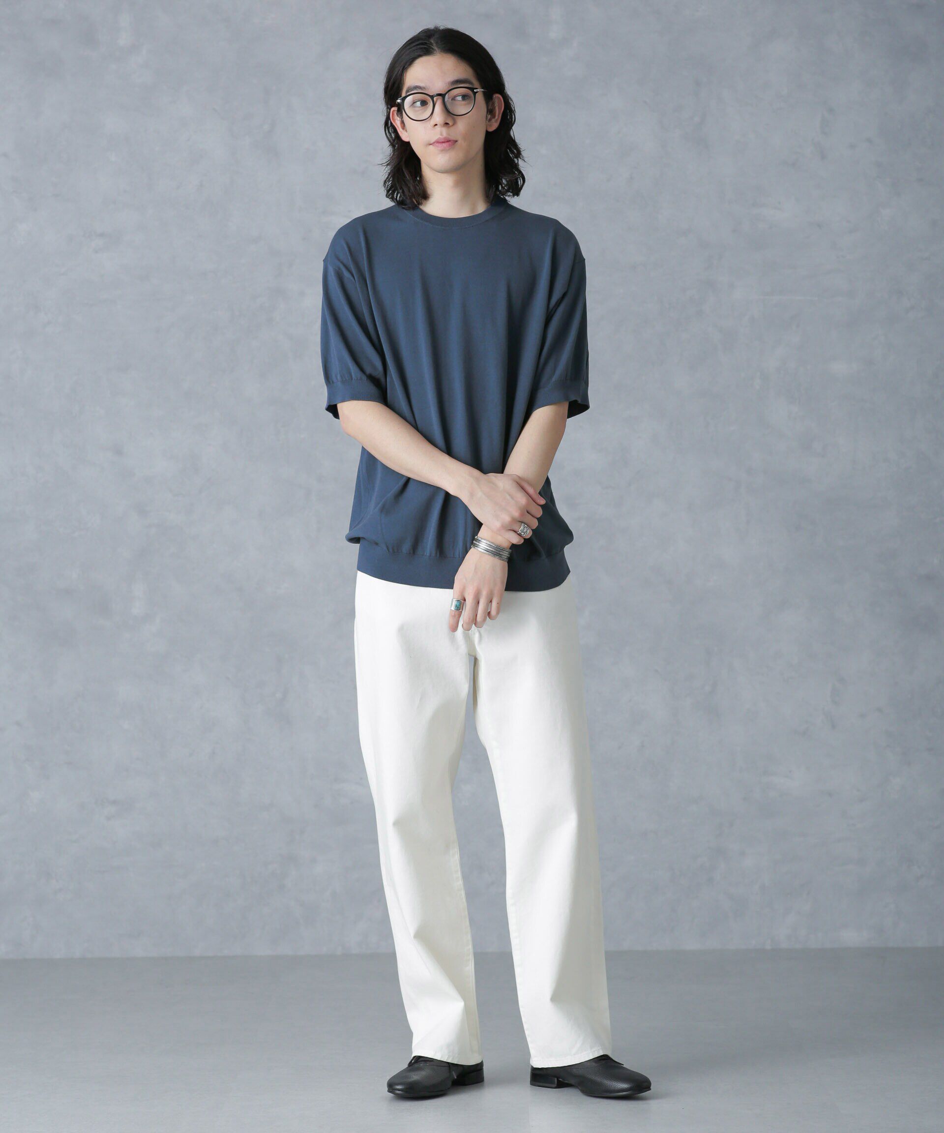 NANO universe「crepuscule/別注 S/S CREWNECK KNIT」|ニット・セーター|