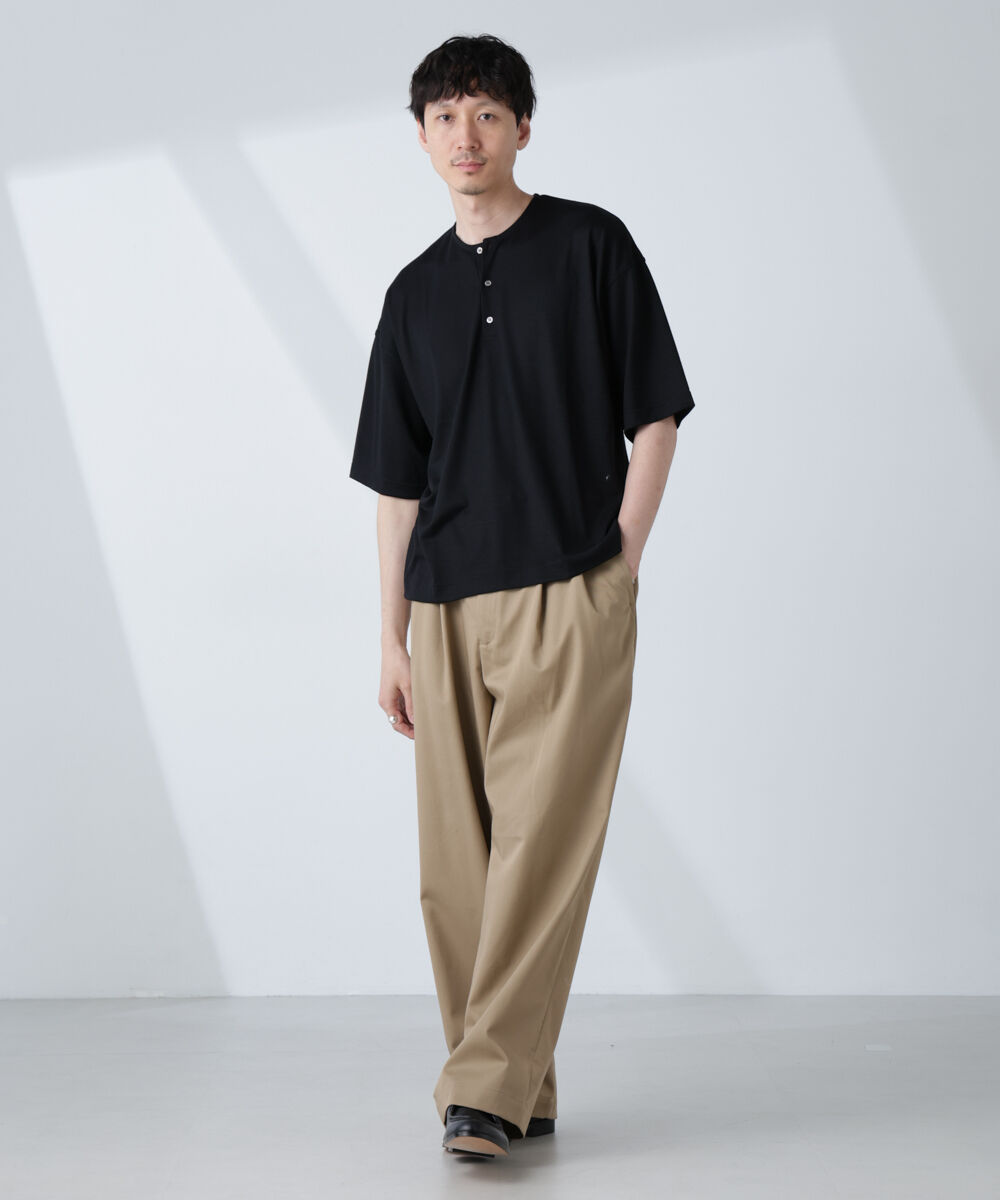 nano･universe「「ALL-DAYS COMFORT 100% WOOL」 ヘンリーネックTEE」|Tシャツ・カットソー|