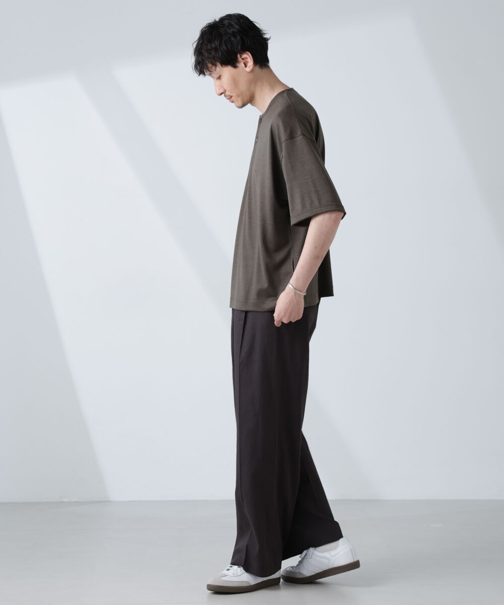 nano･universe「「ALL-DAYS COMFORT 100% WOOL」 ヘンリーネックTEE」|Tシャツ・カットソー|