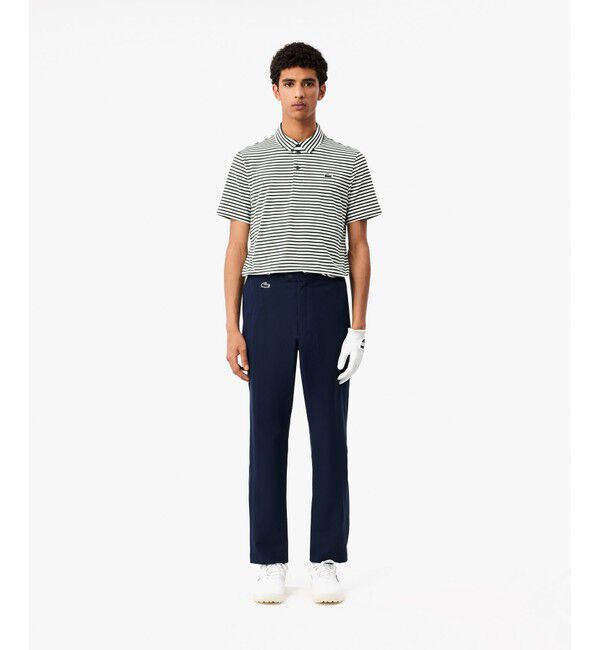 LACOSTE「UVカット UPF50+ ウルトラドライバイカラーボーダーポロシャツ」|ポロシャツ|
