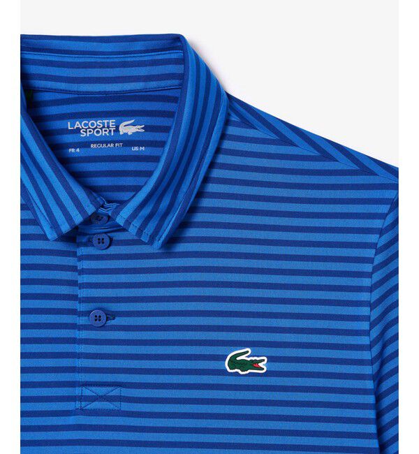 LACOSTE「UVカット UPF50+ ウルトラドライバイカラーボーダーポロシャツ」|ポロシャツ|