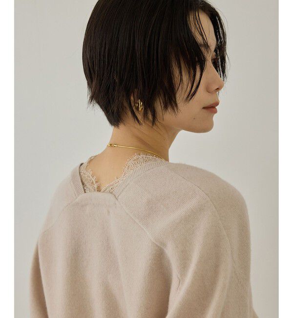 SALON adam et rope'「レースレイヤードVネックプルオーバー」|ニット・セーター|