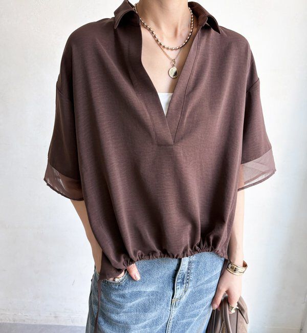  「【WEB限定】 シアーミックススキッパーシャツ」|シャツ・ブラウス|