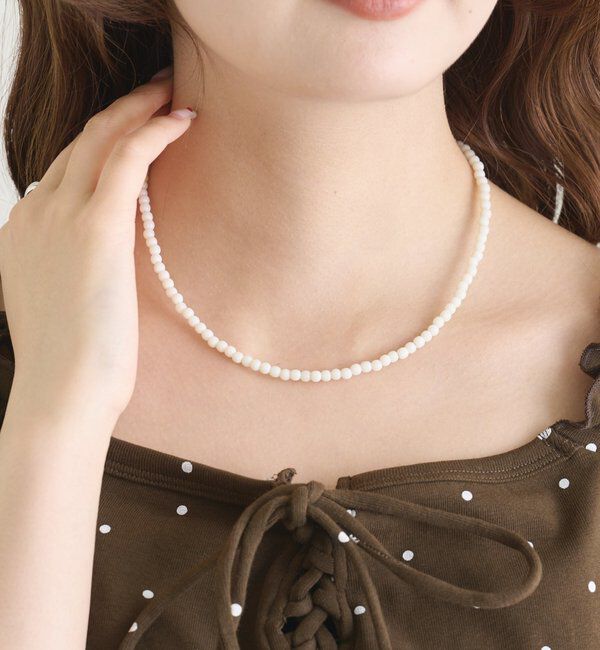  「カラービーズネックレス」|リング|アイボリー