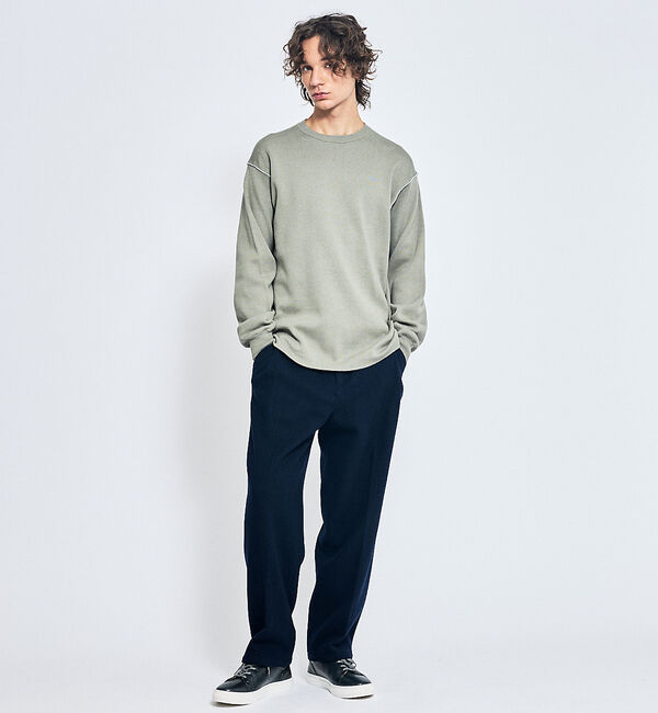 ABAHOUSE「【リバーシブルカラー】14Gコットン ニットスウェット / クルーネックプルオー」|ニット・セーター|