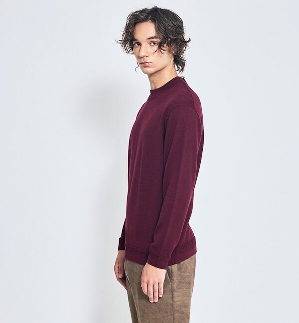 ABAHOUSE「Pure Merino ハイゲージモックネック ニット プルオーバー」|ニット・セーター|