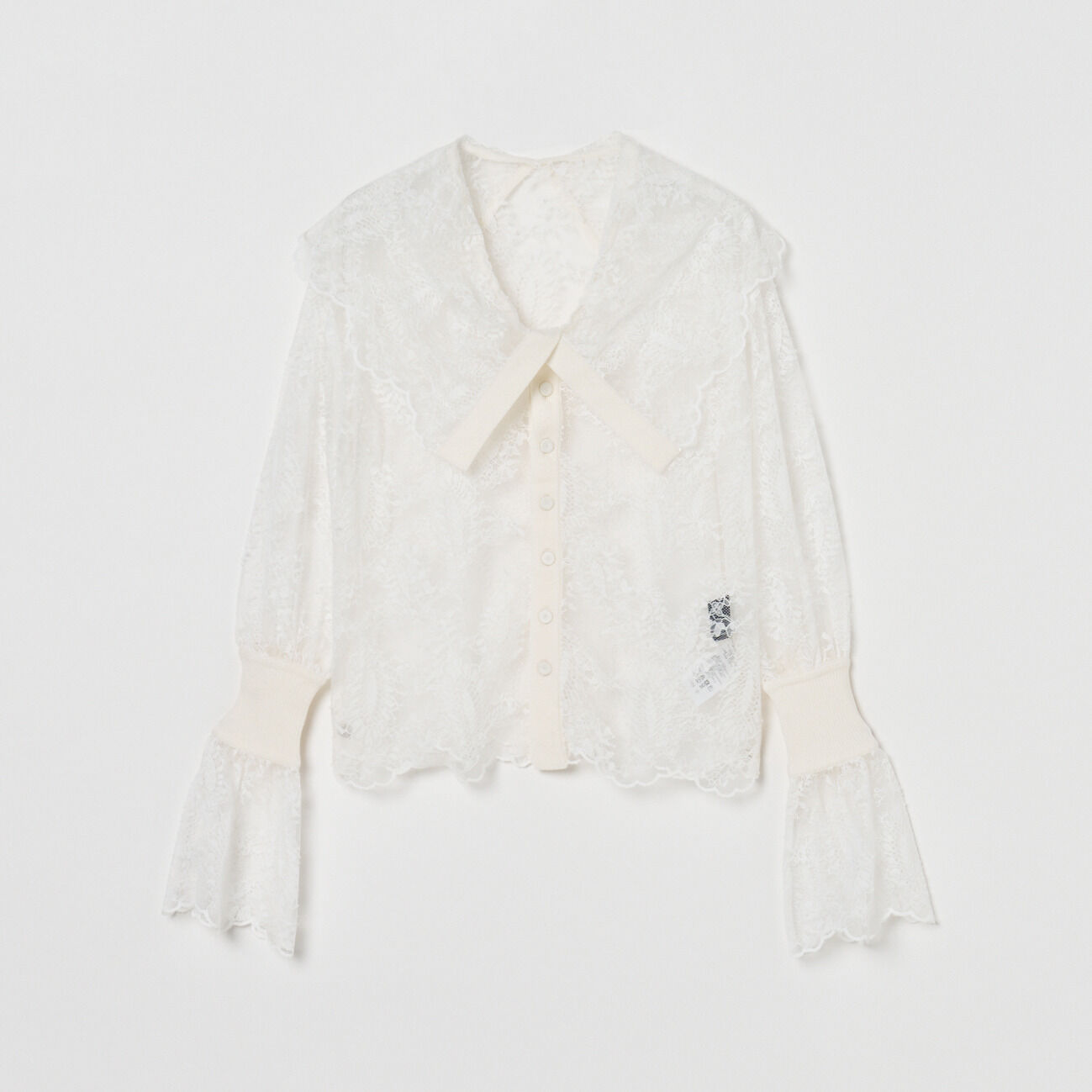  「boussole LACE BIG COLLAR 2way BLOUSE」|シャツ・ブラウス|アイボリー