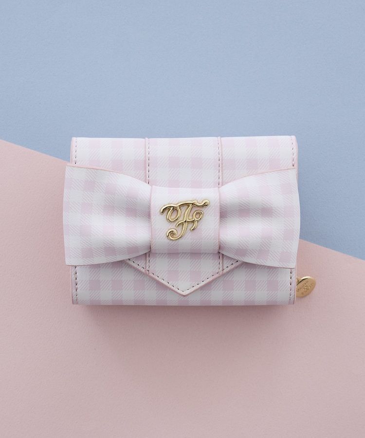 Maison de FLEUR「ギンガムチェックFリボンウォレット」|財布|