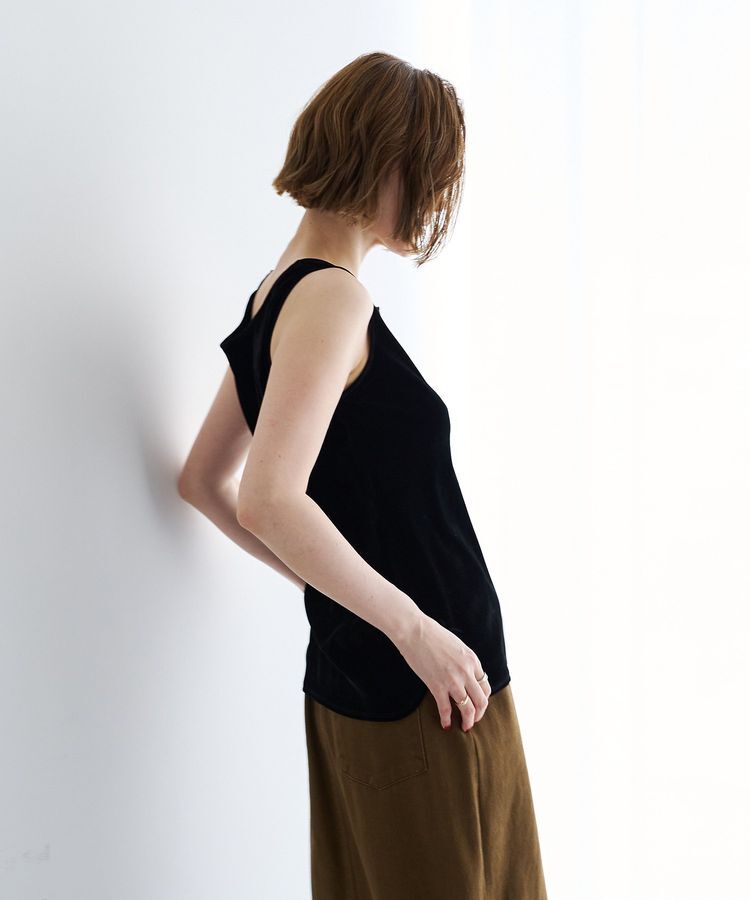 YECCA VECCA「2wayベロアタンクトップ」|キャミソール|