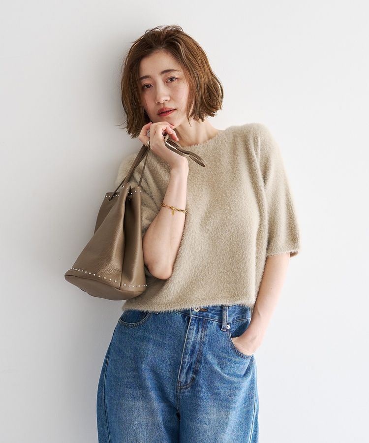 YECCA VECCA「【MILLELA FIRENZE】スタッズ巾着バッグ」|ハンドバッグ|
