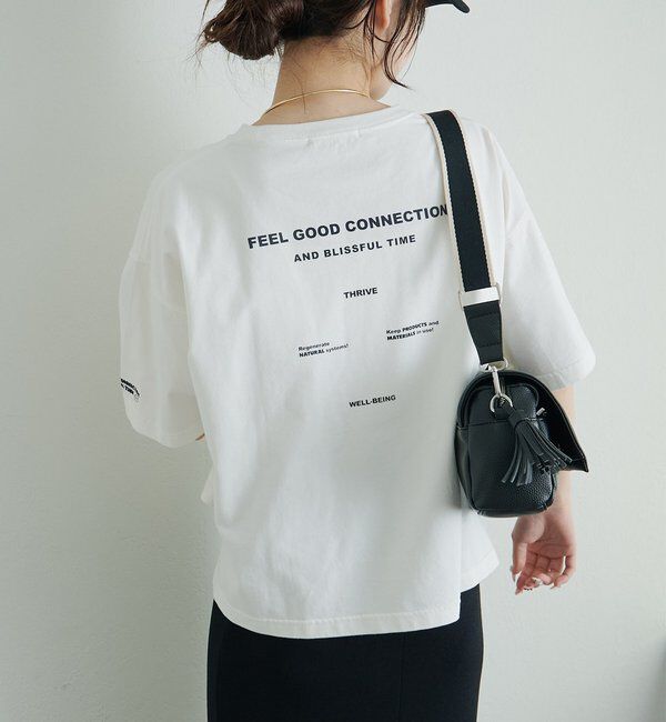  「【F&B】オーガニックコットン混ロゴTシャツ」|プルオーバー|オフホワイト
