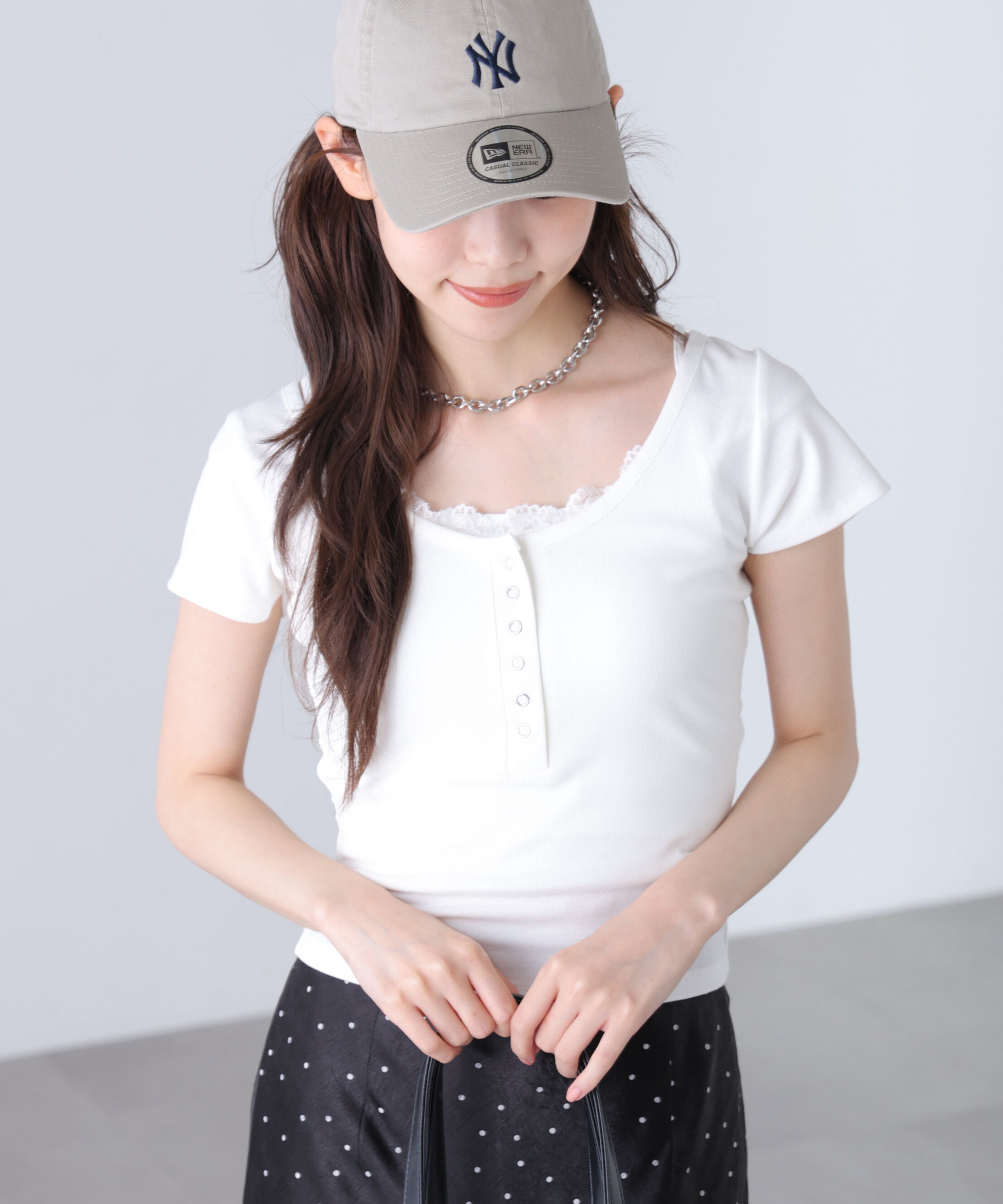  「キャミレイヤード風ヘンリーネックカットソー」|Tシャツ・カットソー|オフ