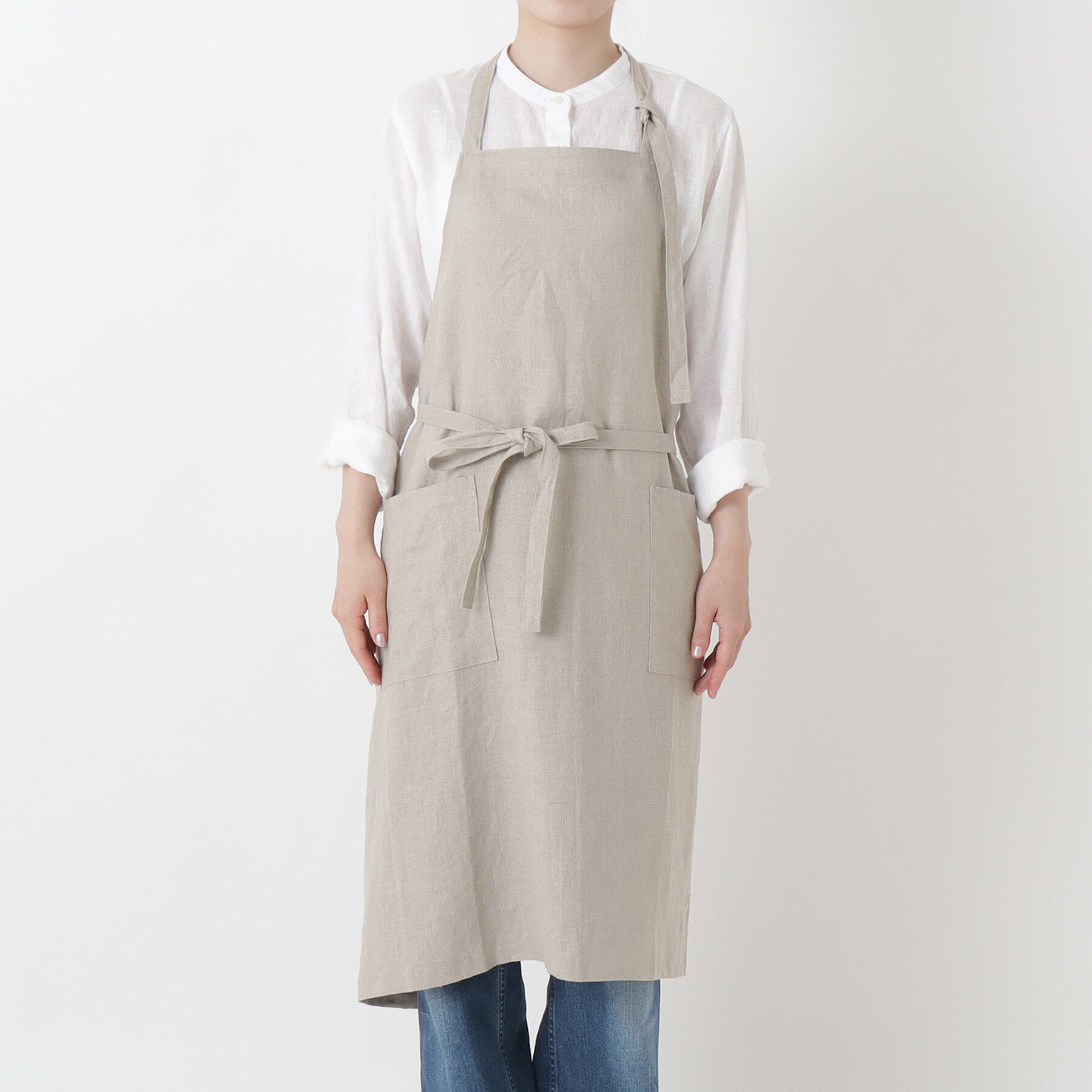 212 KITCHEN STORE「リネンのネックエプロン フリー キナリ ＜LINEN&BASIC リネンアンドベーシック＞」|食器・キッチングッズ|