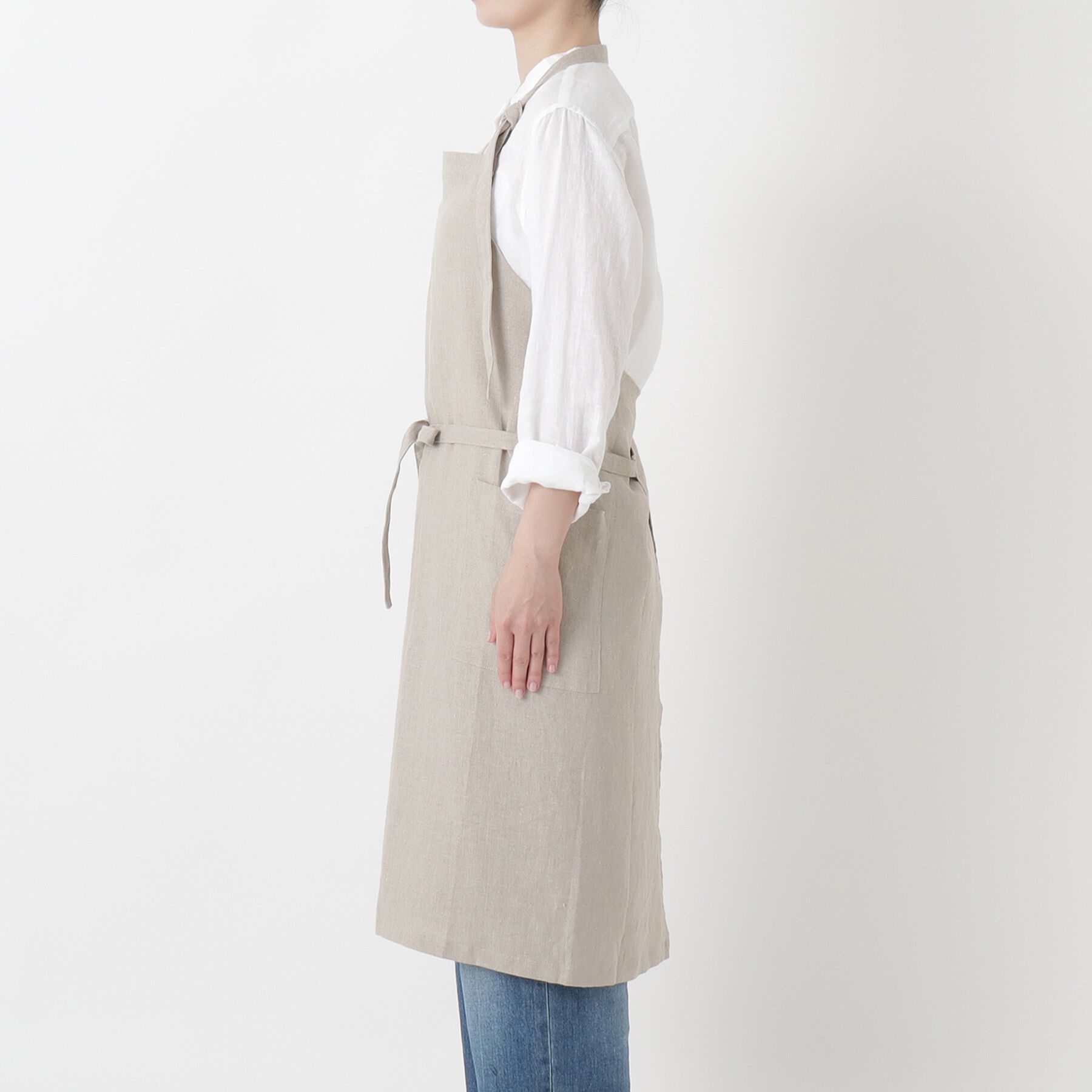 212 KITCHEN STORE「リネンのネックエプロン フリー キナリ ＜LINEN&BASIC リネンアンドベーシック＞」|食器・キッチングッズ|