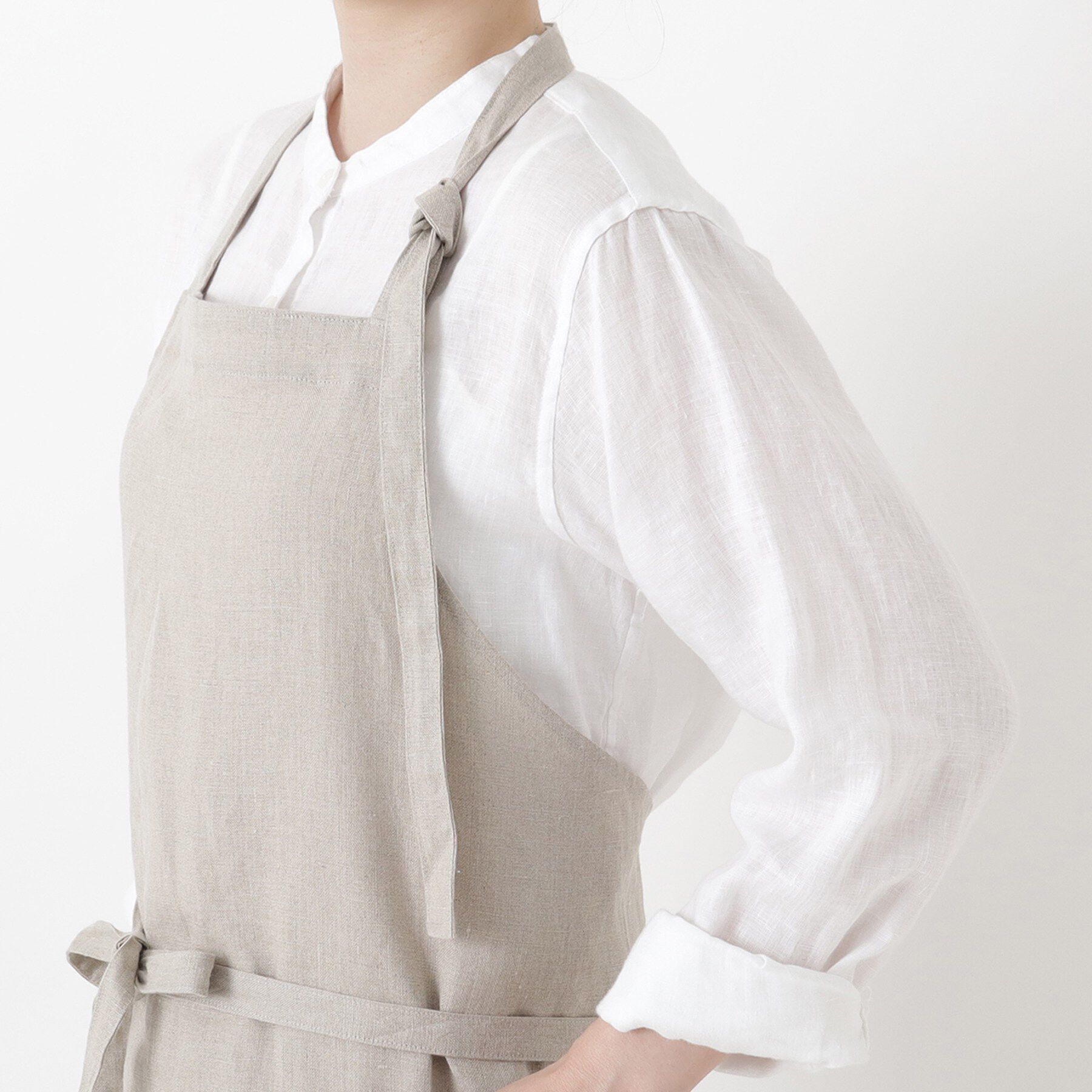 212 KITCHEN STORE「リネンのネックエプロン フリー キナリ ＜LINEN&BASIC リネンアンドベーシック＞」|食器・キッチングッズ|