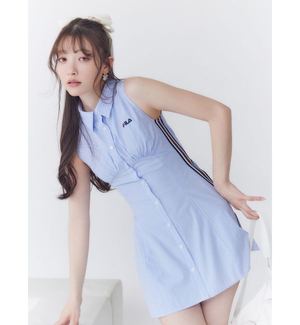 RESEXXY「【FILA】サイドラインシャツワンピース」|ワンピース|