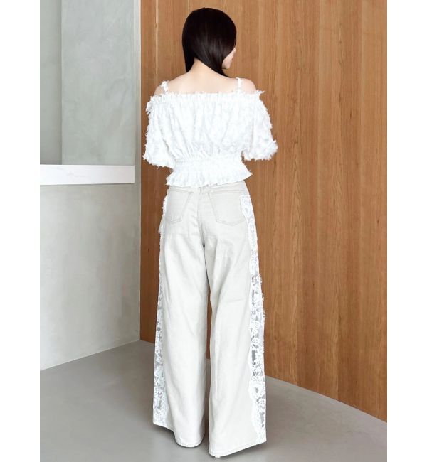 dazzlin「【WEB限定】ラインリボンシャーリングブラウス」|シャツ・ブラウス|