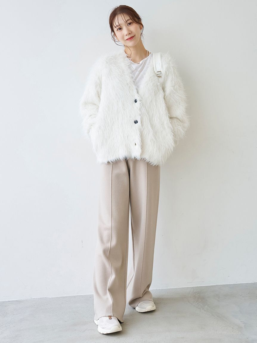 emmi atelier「Vネックシャギーニットカーディガン」|カーディガン|
