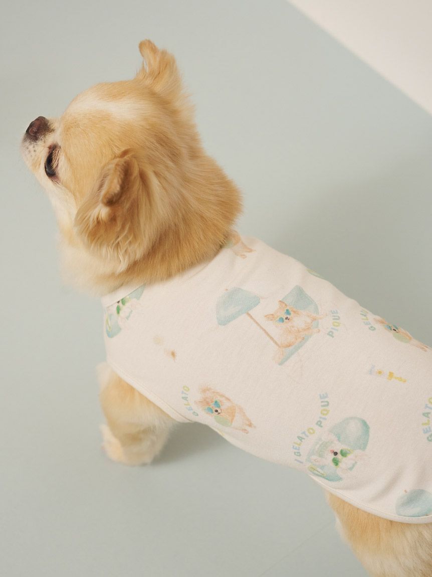  GELATO PIQUE CAT&DOG「【CAT&DOG】【接触冷感】ビーチ マルチーズ ポメラニアン チワワ柄Coolingプルオーバー」|その他|