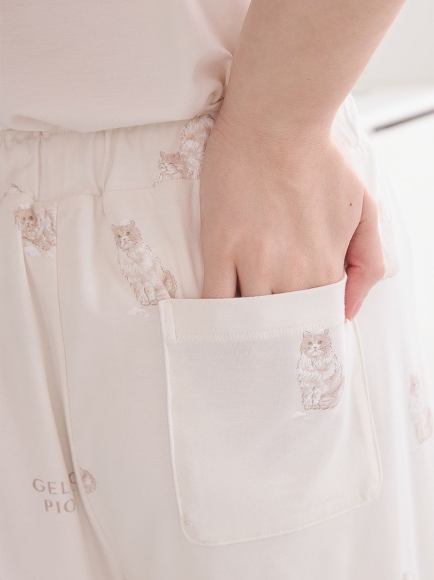 gelato pique「【抗菌防臭】バスタイムCAT柄ショートパンツ」|ルームウェア|