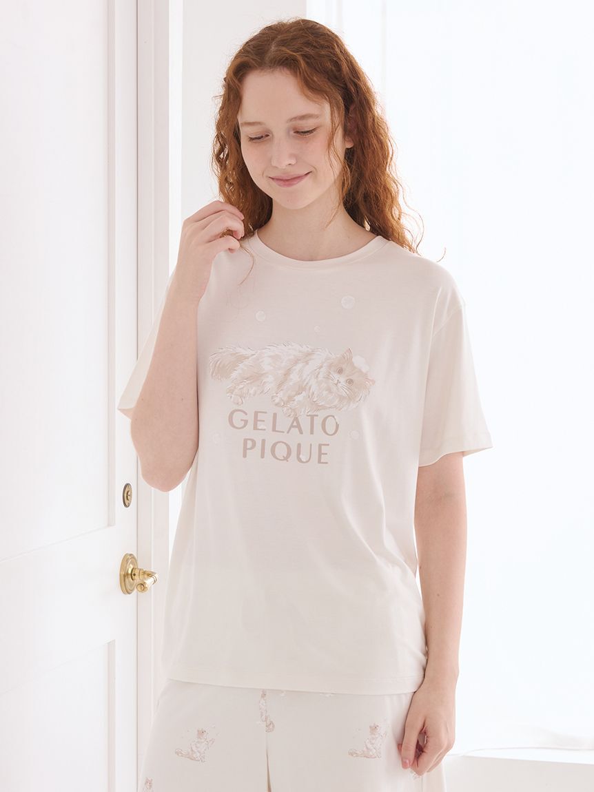 gelato pique「【抗菌防臭】バスタイムCAT柄ショートパンツ」|ルームウェア|