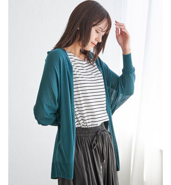 ikka「ドルマンニットトッパーカーディガン」|その他|グリーン