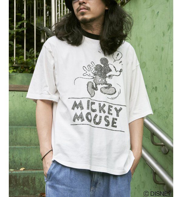 VENCE share style「ミッキーリンガーTシャツ」|Tシャツ・カットソー|