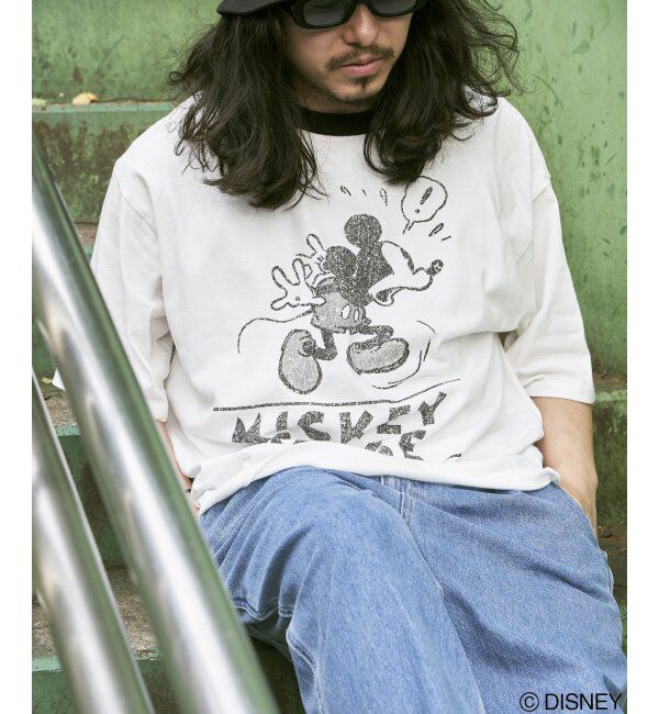 VENCE share style「ミッキーリンガーTシャツ」|Tシャツ・カットソー|