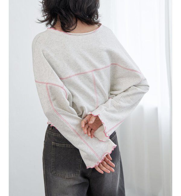 VENCE share style「裏毛配色ステッチトップス」|スウェット・ジャージ|