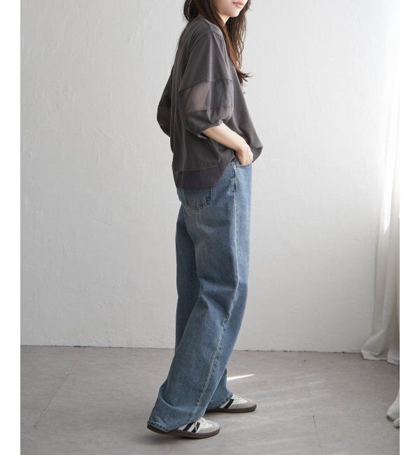 VENCE share style「袖オーガンジー切り替えプルオーバー」|その他|