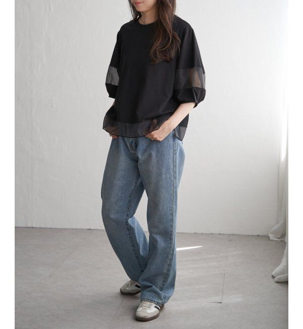 VENCE share style「袖オーガンジー切り替えプルオーバー」|その他|