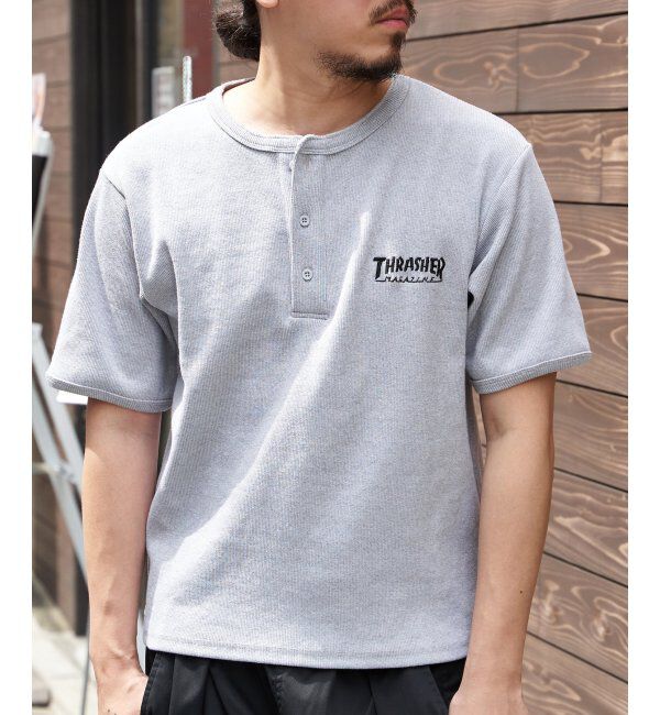 VENCE share style「【THRASHER ／スラッシャー】 リブヘンリーネックTシャツ」|Tシャツ・カットソー|グレー