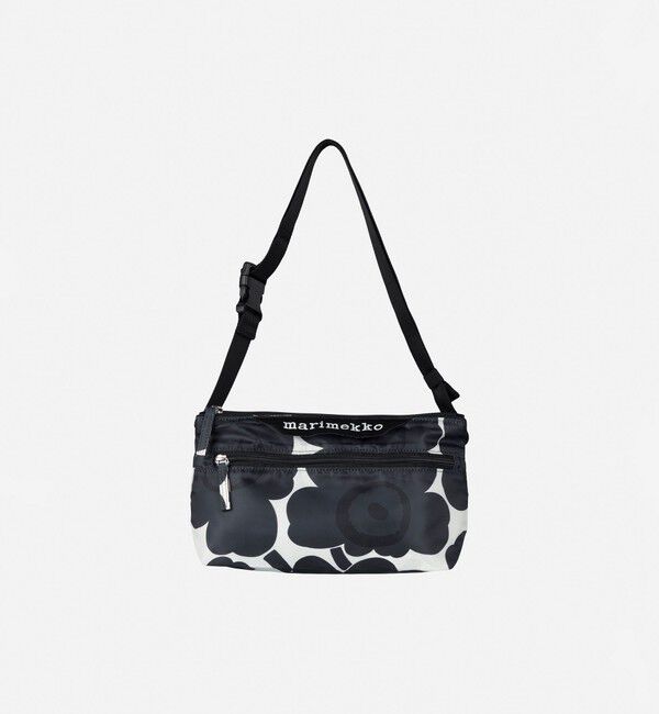 Marimekko「Neat Crossbody Unikko S ショルダーバッグ」|ショルダー・メッセンジャー|ﾌﾞﾗｯｸ&times;ｵﾌﾎﾜｲﾄ