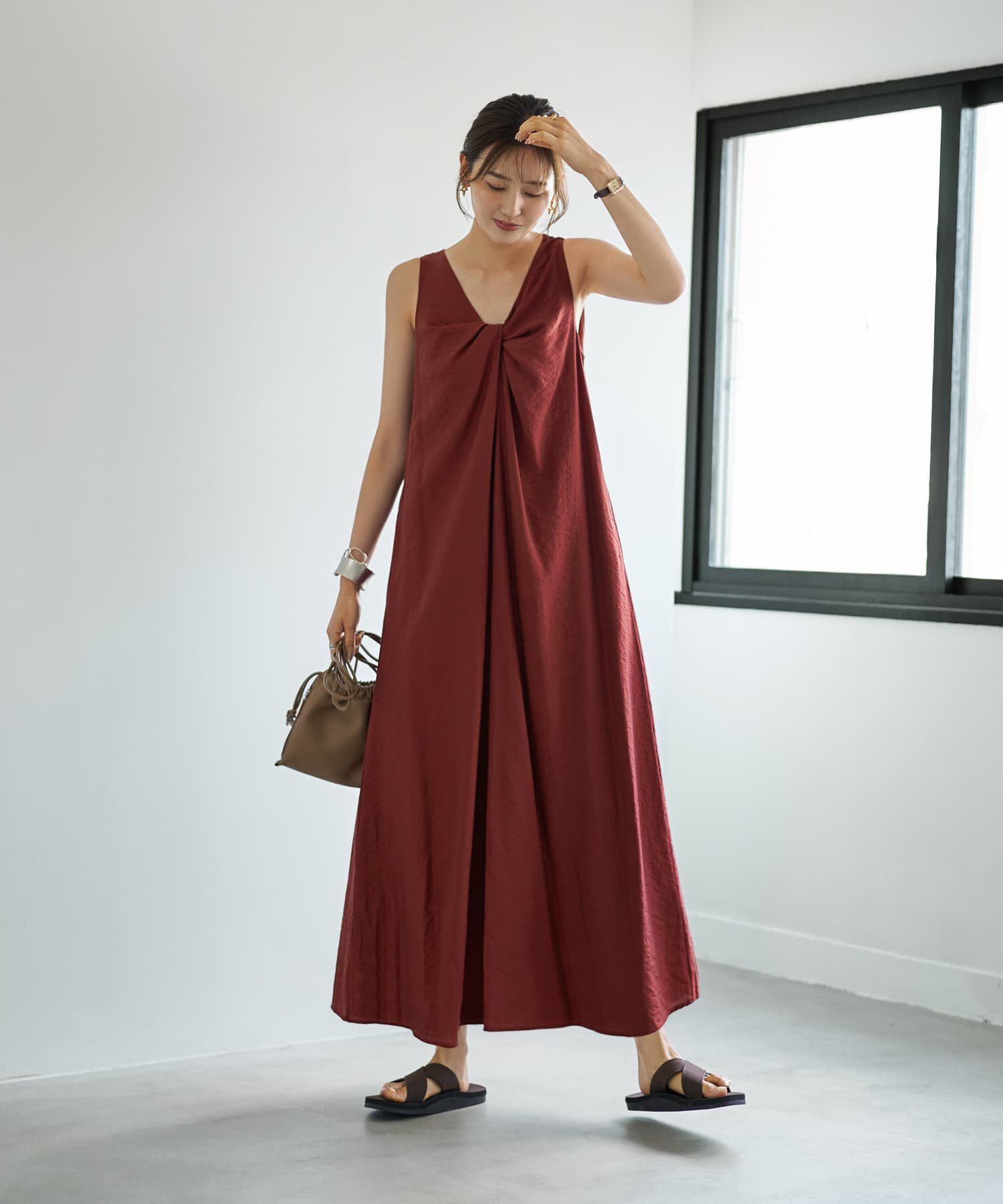 STYLE DELI「前後2WAYひねりVネックワンピース」|ワンピース|