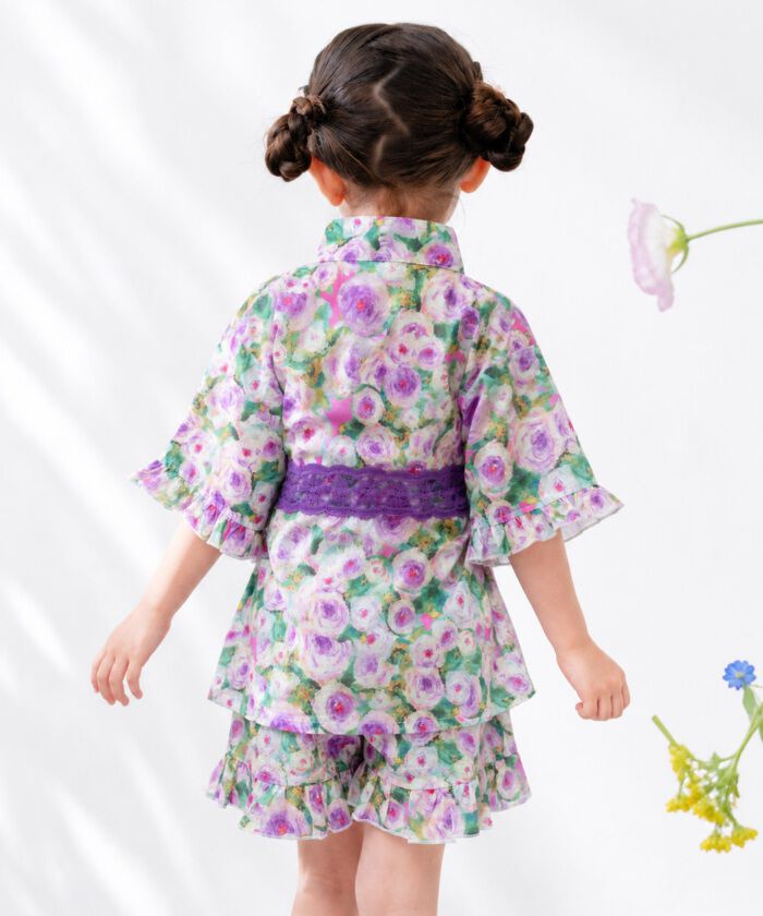 BACKYARD FAMILY「Rora 甚平 キッズ 女の子 通販 ローラ はなよい 花宵 上下セット セットアップ 半袖」|その他|