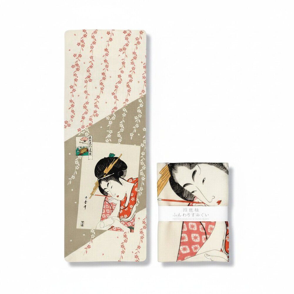 BACKYARD FAMILY「二重ガーゼ 手ぬぐい 浮世絵 通販 日本製 浮世絵手ぬぐい 浮世絵てぬぐい てぬぐい ダブルガーゼ」|タオル|ベージュ1