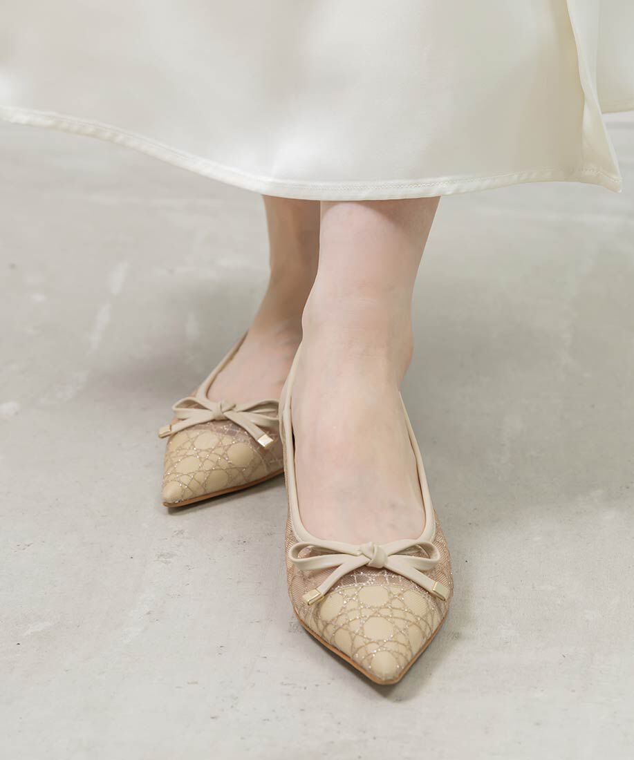  「グリッターラインチュールパンプス」|パンプス|