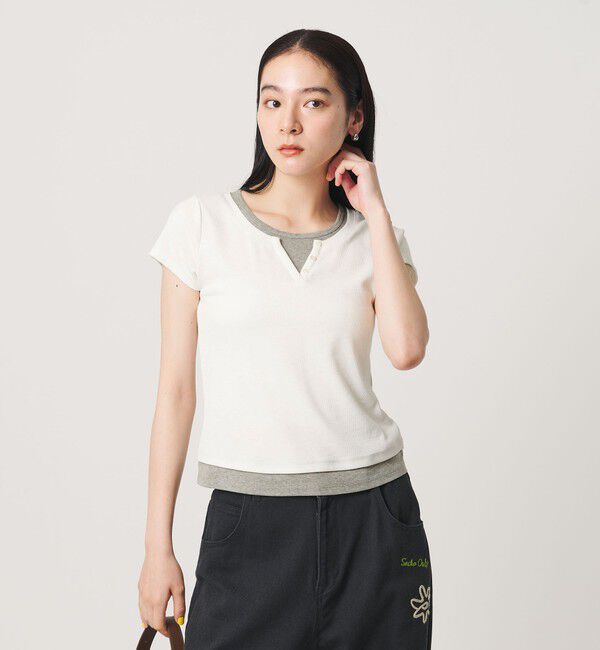 BEAUTY&YOUTH UNITED ARROWS「ヘンリーネック レイヤード Tシャツ」|Tシャツ・カットソー|